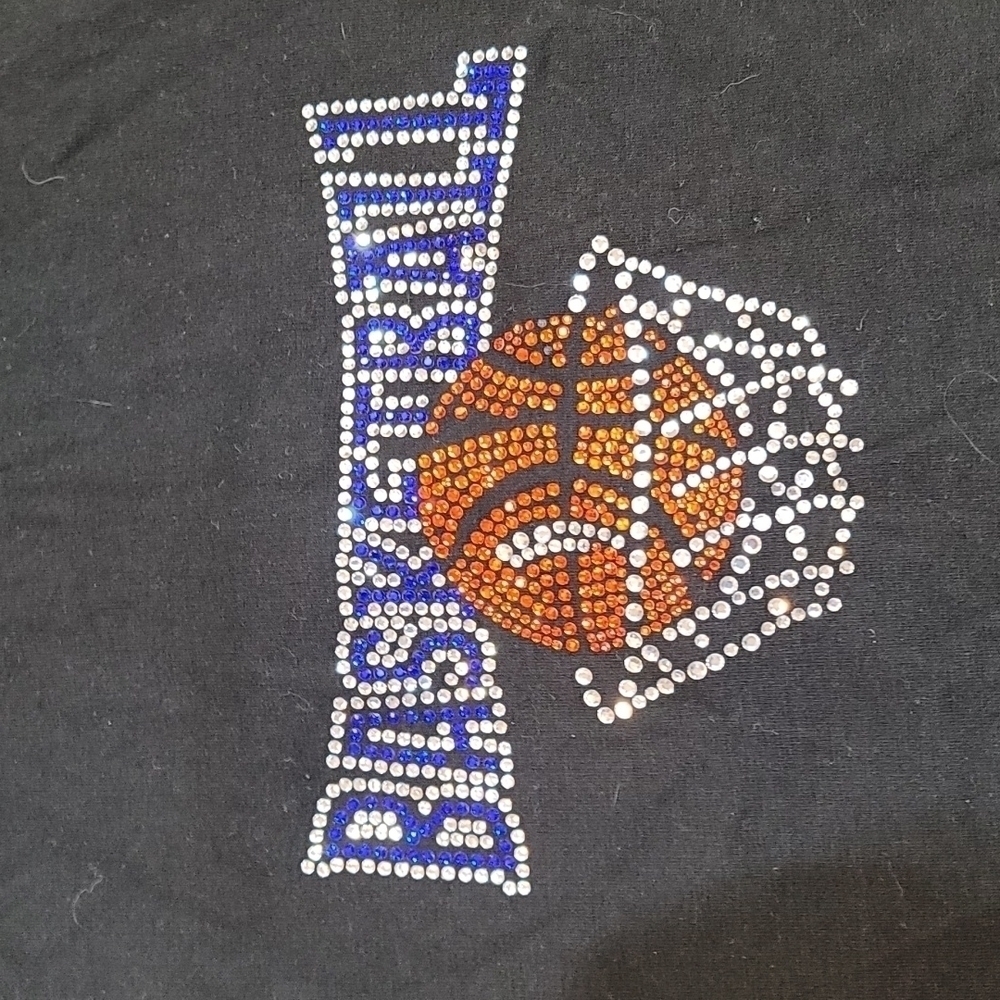 Custom-made MIKAYLA crystal basketball youth XL black hooded jacket Like New - Picture 2 of 6